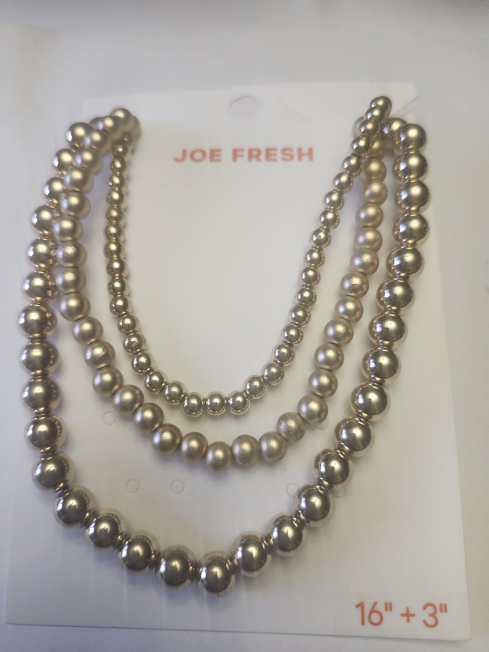 Joe Fresh Layered Metallic Gold Bead Necklace